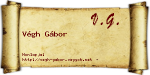 Végh Gábor névjegykártya